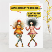 CARTE ANNIVERSAIRE AMUSANT - VOIR À L'INTÉRIEUR ... (Fleur jaune)