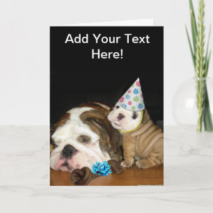 Carte Anniversaire anglais de bouledogue