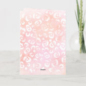 Carte Anniversaire Animal Imprimé Léopard Rose Fille (Dos)