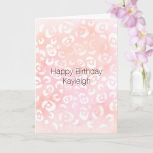 Carte Anniversaire Animal Imprimé Léopard Rose Filleul