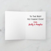 Carte Anniversaire Animaux de compagnie Photo du parent (Intérieur)