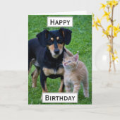 Carte Anniversaire Animaux de compagnie Photo du parent (Fleur jaune)