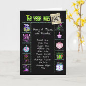 Carte Anniversaire Année 1947 Fun Trivia Faits (Fleur jaune)