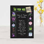 Carte Anniversaire Année 1951 Fun Trivia Faits (Fleur jaune)