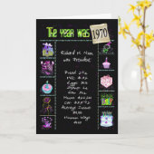 Carte Anniversaire Année 1970 Fun Trivia Faits (Fleur jaune)