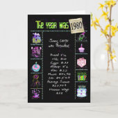 Carte Anniversaire Année 1980 Fun Trivia Faits (Fleur jaune)