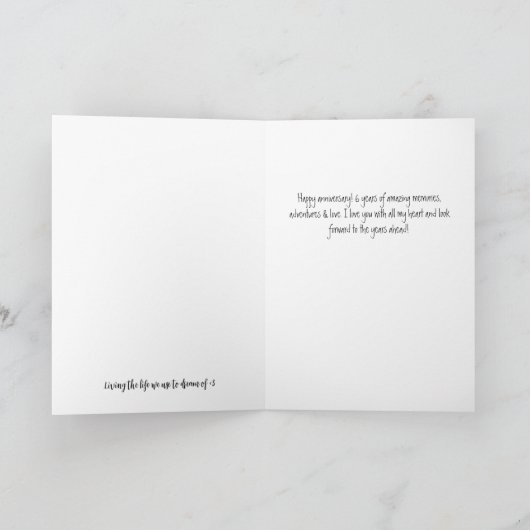 Carte Anniversaire Année 6 (Intérieur)