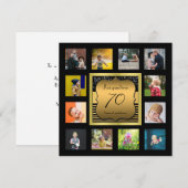 Carte Anniversaire Année Photo Black Gold Art Deco (Devant / Derrière)