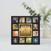 Carte Anniversaire Année Photo Black Gold Art Deco (Debout devant)