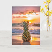 Carte Anniversaire Anniversaire Sur Sunset Beach (Fleur jaune)