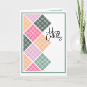 Carte Anniversaire arabesque rustique à Pastels
