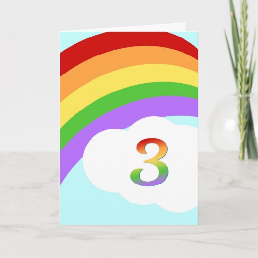 Carte Anniversaire Arc En Arc Pour 3 Ans (Devant)