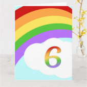 Carte Anniversaire Arc En Arc Pour 6 Ans (Fleur jaune)
