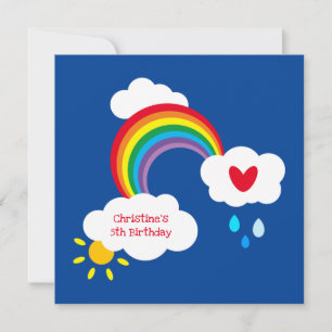 Carte Anniversaire Arc-en-ciel, Nuages, Pluie & Soleil P