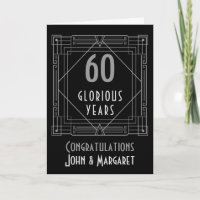 Anniversaire Art déco Noms 60 ou toute année Argen