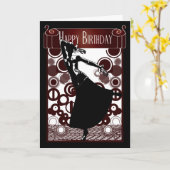 Carte anniversaire Art Déco Roaring 20's (Fleur jaune)