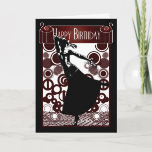 Carte anniversaire Art Déco Roaring 20's