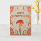 Carte Anniversaire Art Nouveau (Fleur jaune)