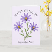Carte Anniversaire Aster de Septembre (Fleur jaune)