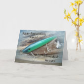 Carte Anniversaire - attrait vert de pêche de nageur (Fleur jaune)
