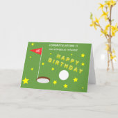 Carte anniversaire au golf (Fleur jaune)
