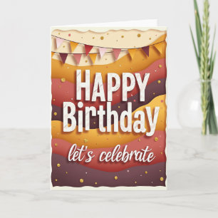 Carte anniversaire automnal à couches