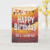 Carte anniversaire automnal à couches (Fleur jaune)