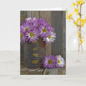 Carte Anniversaire Automne Mum Bouquet (Fleur jaune)