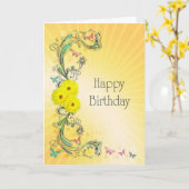 Carte Anniversaire aux fleurs jaunes (Fleur jaune)