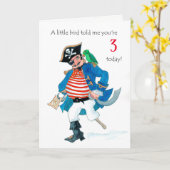 Carte Anniversaire avant fait sur commande de pirate et (Fleur jaune)