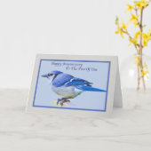 Carte Anniversaire avec Blue Jay Bird (Fleur jaune)