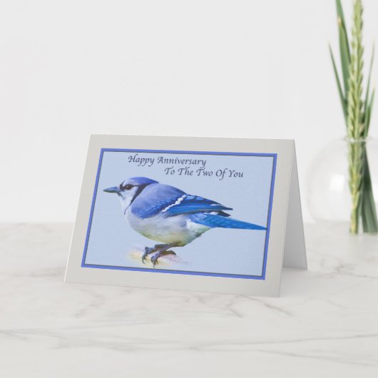 Carte Anniversaire avec Blue Jay Bird (Devant)