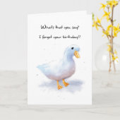 Carte Anniversaire Avec Canard Humoristique (Fleur jaune)