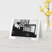 Carte Anniversaire avec Cat Watching Youtube (Fleur jaune)