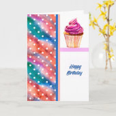 Carte anniversaire avec Cupcake (Fleur jaune)