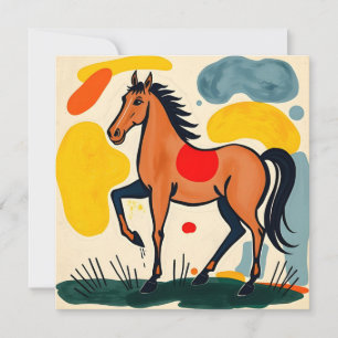 Carte Anniversaire Avec Design Cheval Coloré