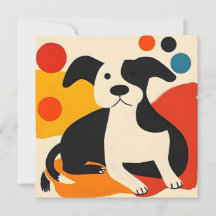 Carte Anniversaire Avec Design Coloré Chiot