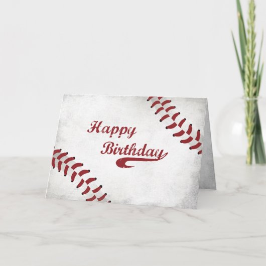 Carte Anniversaire Avec Grand Grunge Baseball Sport (Devant)