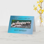 Carte Anniversaire avec la loutre (Fleur jaune)