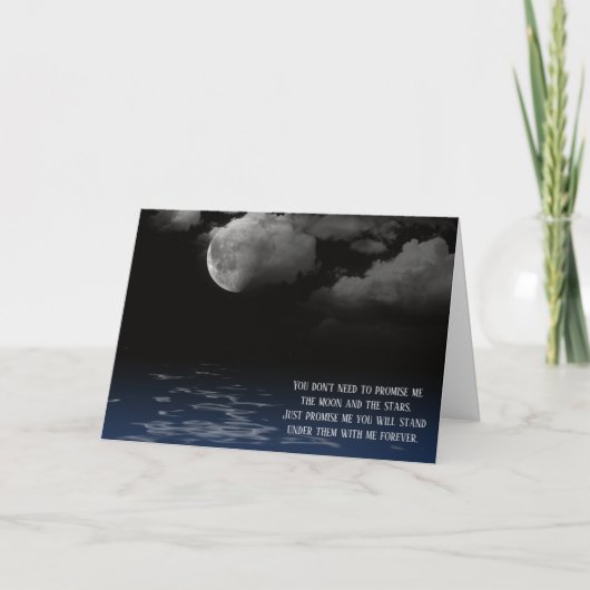 Carte anniversaire avec lune et étoiles (Devant)