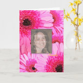 Carte anniversaire avec marguerites roses (Fleur jaune)