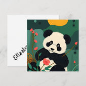Carte Anniversaire Avec Panda Coloré Design (Devant / Derrière)