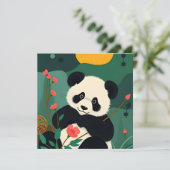 Carte Anniversaire Avec Panda Coloré Design (Debout devant)