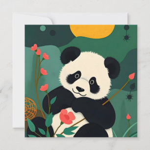 Carte Anniversaire Avec Panda Coloré Design