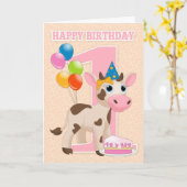 Carte Anniversaire Avec Petit Gâteau De Vache Et B (Fleur jaune)