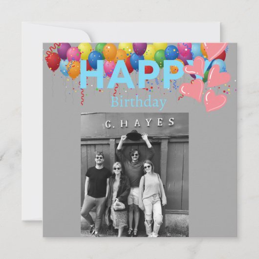 Carte anniversaire avec photo (Devant)