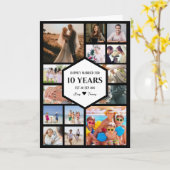 Carte Anniversaire Avec Photo Centre Hexagon (Fleur jaune)