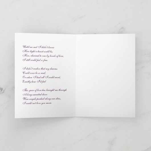 Carte Anniversaire avec poème d'amour dans (Intérieur)