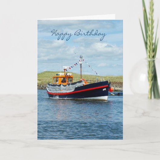 Carte Anniversaire Avec Tour Boat - Bateau Carte A (Devant)