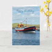 Carte Anniversaire Avec Tour Boat - Bateau Carte A (Fleur jaune)